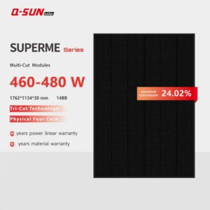 (4-core Tri-cut)SUPERME series Full Black QN-HT3-02 460-480W 1762x1134x30