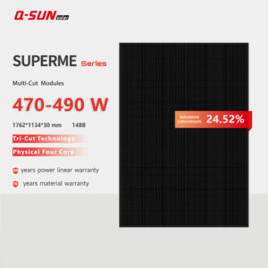 (4-core Tri-cut)SUPERME series Full Black QN-HT3-02 460-480W 1762x1134x30